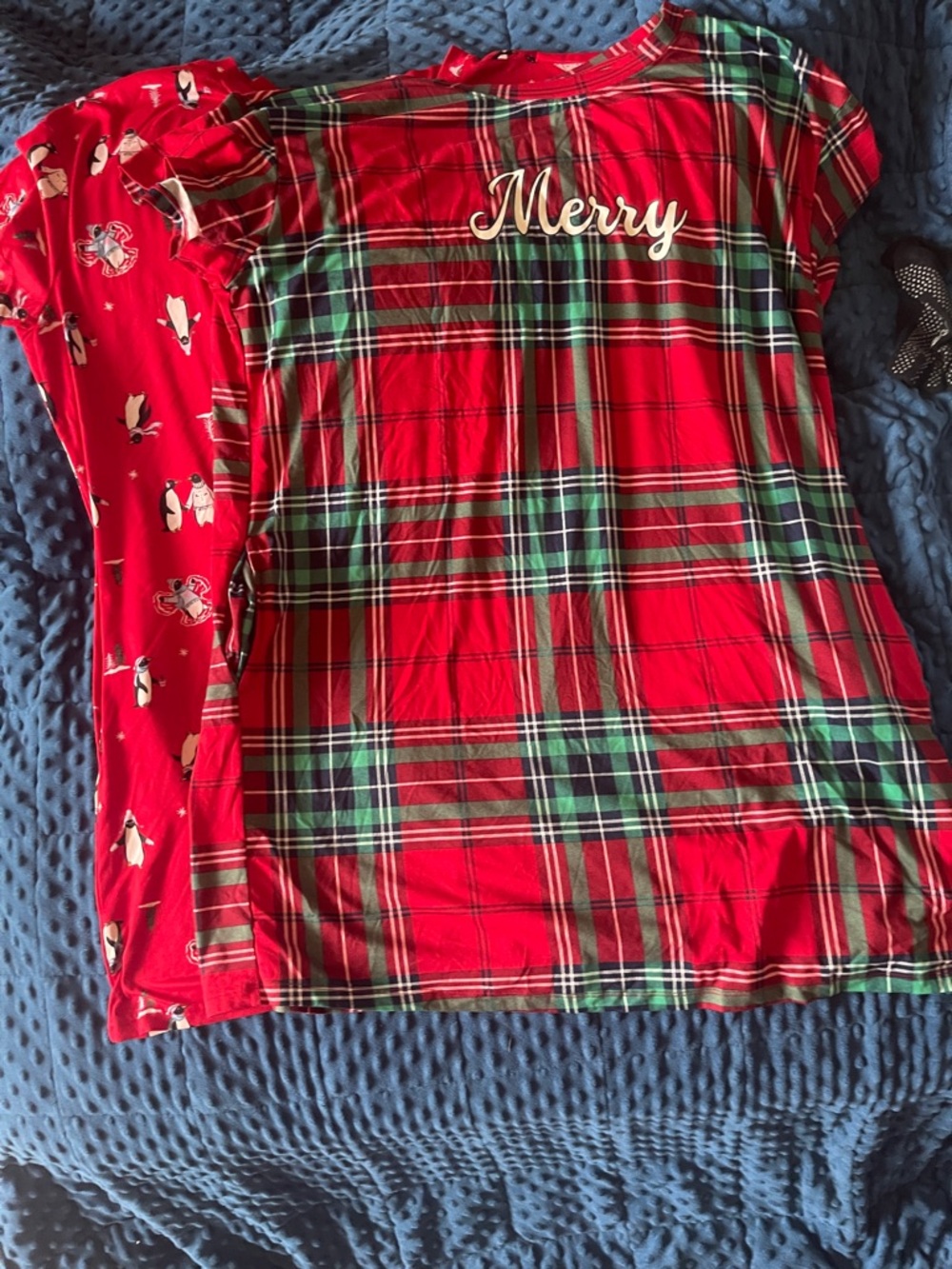 2 joyspun Women's Short Sleeve Nightgown christmas/winter themed